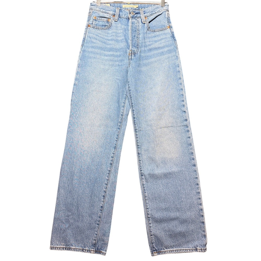 Levi's Ribcage Straight Ankle Women 25 Blue High Rise Button Fly Jeans